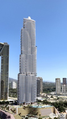 Apartamento moderno de 1 dormitorio con vistas al mar en Benidorm