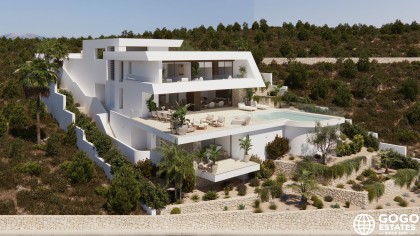 Luxuriöse Neubauvilla in Cumbre del Sol mit Meerblick